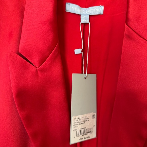 NWT Antonio Melani Bernadette Satin Women's Red Jacket Size 4 Formal Cocktail - Picture 12 of 14